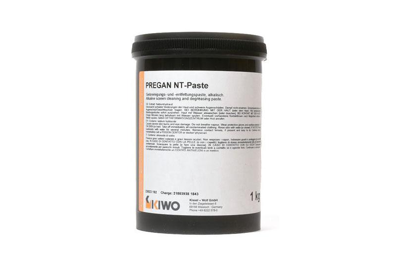 Pregan, Pesu ja puhdistus, Kaavioiden,Silkkipaino